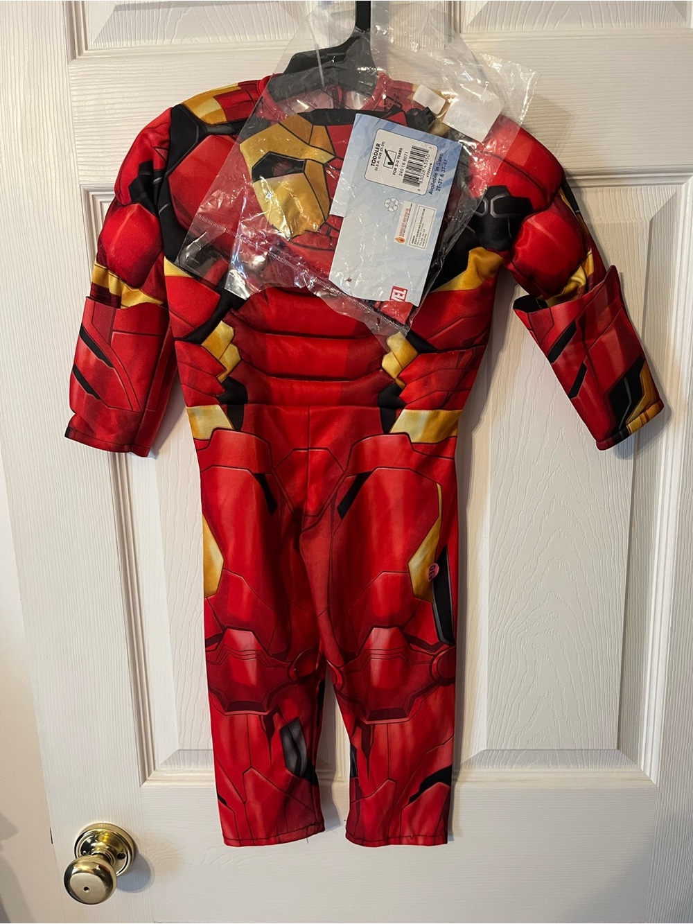 Marvel Red and Gold Superhero Muscle Costume Iron Man Toddler size2-3T